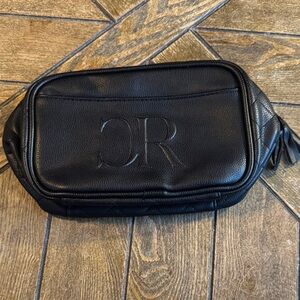 Elegant Black Leather Cosmetic Case